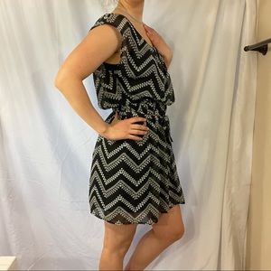 black and white chevron dress
